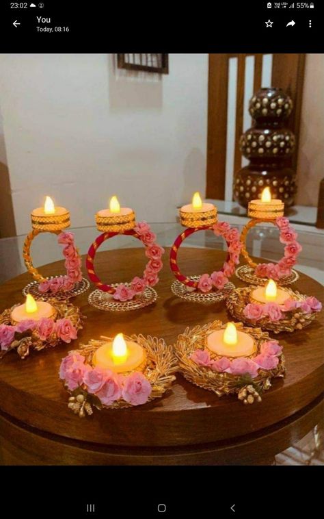 Handmade Rangoli, Diwali Decoration Lights, Diya Decoration Ideas, Diwali Diya Decoration, Diwali Candles, Thali Decoration Ideas, Pooja Decor, Diwali Decoration Items, Diwali Decorations At Home