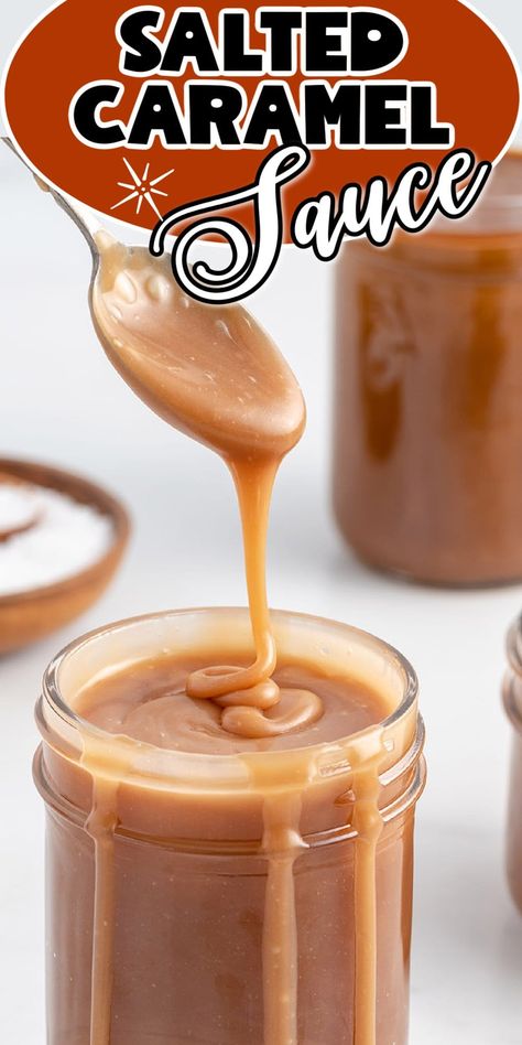 Our homemade Salted Caramel Sauce recipe has only 6 ingredients and 5 minutes to make the most delicious-tasting topping. Pour it over pastries, spoon it over ice cream sundaes, drizzle it on cakes and donuts, or serve it as a dip for apple slices. Keto Bakes, Keto Sauce, Salted Caramel Sauce Recipe, Keto Condiments, Tartiflette Recipe, Caramel Sauce Recipe, Sauces Recipes, Keto Sauces, Keto Baking