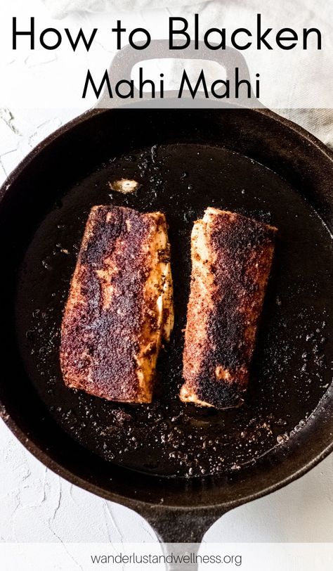 Blacken Mahi Mahi, Cooking Mahi Mahi, Mahi Recipes, Blackened Mahi Mahi, Spicy Sweet Potato Fries, Mahi Mahi Recipes, Blacken Fish, Cast Iron Skillet Cooking, Best Cooking Oil