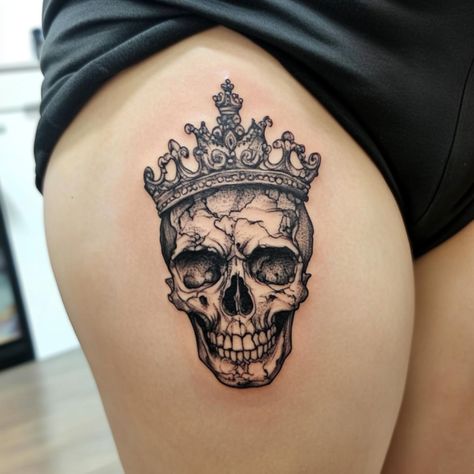 13 Incredible Crown Tattoos For Women - Queen Tattoo For Women, King And Queen Tattoo, Crown Tattoos For Women, Crown Tattoos, 22 Tattoo, Cute Cat Tattoo, Powerful Symbols, Tattoo Process, Jellyfish Tattoo