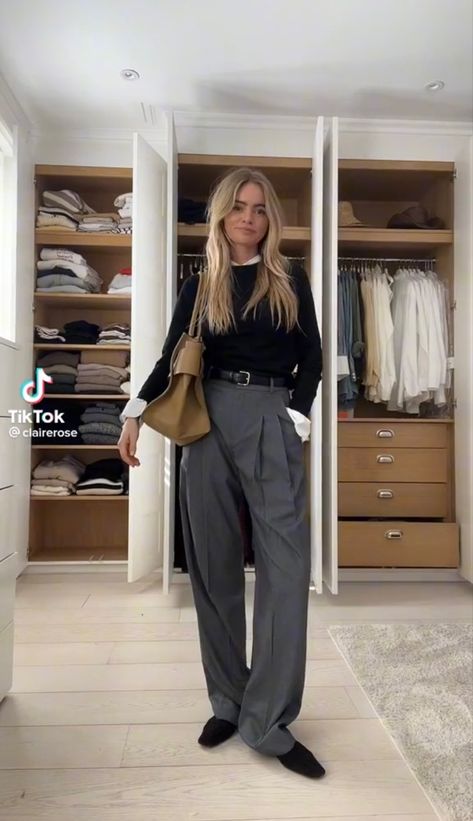 Chic College Outfits, Professional Casual Outfit, Wide Leg Outfit, Corporate Fashion, Business Casual Outfits For Work, Minimal Outfit, Classy Work Outfits, Looks Street Style, Stylish Work Outfits