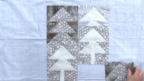 Misted Pines Quilt Pattern, Misty Pines Quilt, Misted Pines Quilt, Winter Solstice Quilt, Solstice Quilt, Mountains Quilt, Denim Quilts, Row Quilt, Quilting Tutorial