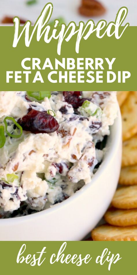 Sweet and tangy cranberry feta cheese dip in white bowl. Whipped Feta Cheese Dip, Feta And Cranberry Dip, How To Whip Feta Cheese, Whipped Feta With Cranberries, Cranberry Whipped Feta, Cranberry Whipped Feta Dip Delish, Feta Cream Cheese Dip, Appetizer With Feta Cheese, Fall Feta Dip