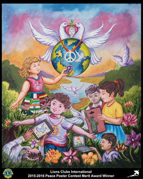 2015-16 Merit Award Winner  Paras Vanjari 11 years old India  Sponsored by Satara Janseva Lions Club Award Winning Drawings, Peace Poster Drawing Ideas, World Peace Art, Peaceful Drawing, Pollution Poster, Air Pollution Poster, Save Earth Drawing, Old India, Peace Drawing