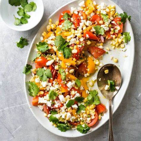 Southwestern Tomato and Corn Salad | Cook's Country Moroccan Chicken Recipe, Corn Tomato Salad, Cooks Country, Cooks Country Recipes, Corn Salad Recipes, Country Recipes, America's Test Kitchen Recipes, Kitchen Recipe, America's Test Kitchen