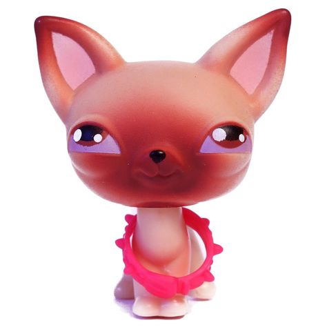 Generation 1 Chihuahua Mold 1 Tan/Brown Gradient Brown Eyes Red Collar Lps Chihuahua, Lps Dog, Lps Popular, Custom Lps, Lps Toys, Lps Pets, Little Pet Shop Toys, Lps Littlest Pet Shop, Nostalgic Toys