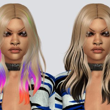 FALKII’S BILLIE HAIR RECOLOR 2T4 | meatballteeth on Patreon Sims 4 Two Toned Hair Cc, Two Tone Sims 4 Hair, Skunk Hair Sims 4 Cc, Sims 4 Cc Chunky Highlights Hair, Sims 4 Chunky Highlights, Sims 4 Hair Highlights Cc, Hair Recolors Sims 4, Sims 4 Hair Recolor, Skunk Hair