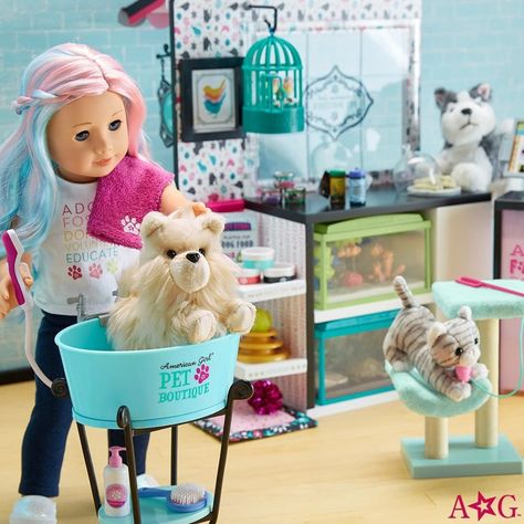 Pet Accessories Diy, American Girl Doll Pets, All American Girl Dolls, American Girl Doll Room, Doll Scenes, American Girl Diy, American Girl Accessories, Barbie Fashionista Dolls, Pet Boutique