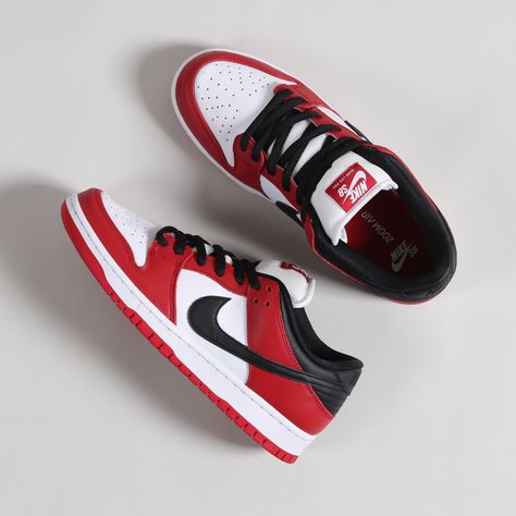 Nike SB Dunk Low Pro J-Pack Chicago Shoes Varsity Red White Black Nike Dunks Men, Nike Shoes Men, Nike Sb Dunk Low, Black And Red Nike Shoes, Dunks Red And White, Nike Sb Dunk Low Chicago, Nike Sb Low, Nike Dunk Low Red, Nike Sb Dunk Low Red