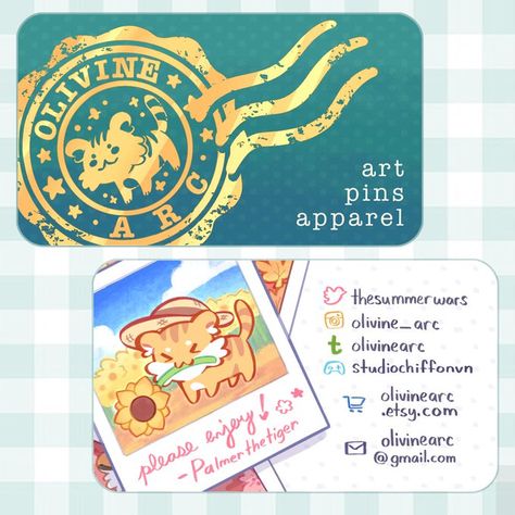 Artist Alley Business Cards, Business Card Illustration, Artist Name Card, Commission Card, Artist Business Cards Design, Shop Business Card, Illustration Business Cards, Artist Business Card, Art Merch