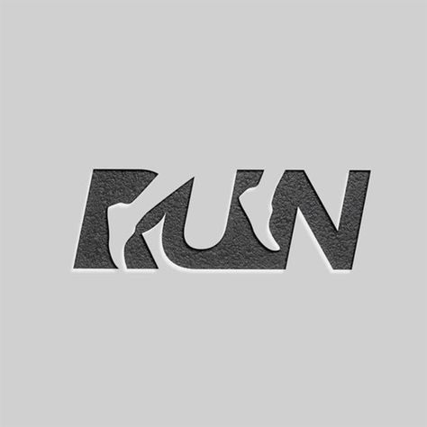 Run Logo Design Running Backpack, Run Logo, Typographie Logo, Logo Design Negative Space, Logo Word, Negative Space Logos, Website Company, Typographic Logo Design, Inspiration Logo Design