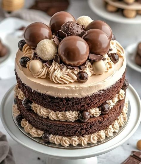 Recipes patisserie simple | 🍫 FERRERO ROCHER & OREO DREAM CAKE 🍫 | Facebook Ferrero Rocher Cake, Ferrero Rocher Chocolates, Tiramisu Cake, Dream Cake, Ferrero Rocher, Chocolates, Oreo, Destiny, Blending