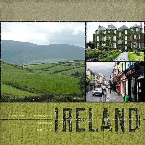 < Ireland > - Scrapbook.com Ireland Scrapbook, Scrapbooking Layouts Travel, Paper Bag Scrapbook, Travel Scrapbook Pages, Travel Album, Vacation Scrapbook, Ireland Vacation, Memory Scrapbook, Scrapbooking Supplies