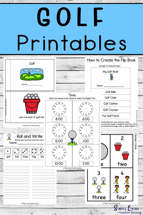 This Golf Printable Pack is a great way to help young children work on their math and literacy skills with a fun golf theme. Study Craft, Math Crafts, Alphabet Matching, Story Activities, Golf Theme, Study Ideas, Unit Studies, Book Names, Creative Learning