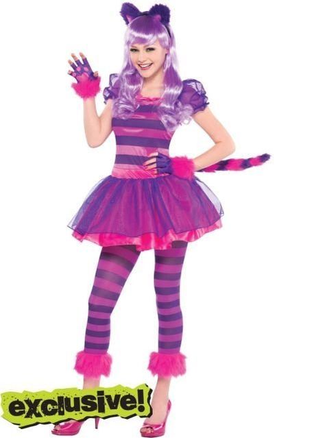 Cheshire Cat Cheshire Cat Outfit, Girls Cheshire Cat Costume, Disney Fancy Dress, Cheshire Cat Costume, Cheshire Cat Alice In Wonderland, Cat Outfit, Party City Costumes, Teen Halloween, Girls Fancy Dress