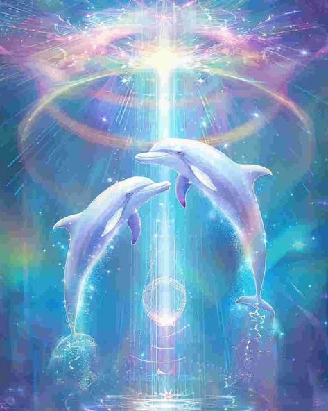 dolphin light code✡️｜original spiritual artwork 🧚🏻original AI art combine with spirituality 👉commercial use unavailable #healingart #spiritualart #spiritualawakenings #spiritualhealing #arthealing #aiartist Dolphin Pictures, Dolphin Art, Spirit Animal Art, Esoteric Art, Spiritual Artwork, Cute Animals Images, New Earth, Animals Artwork, Visionary Art