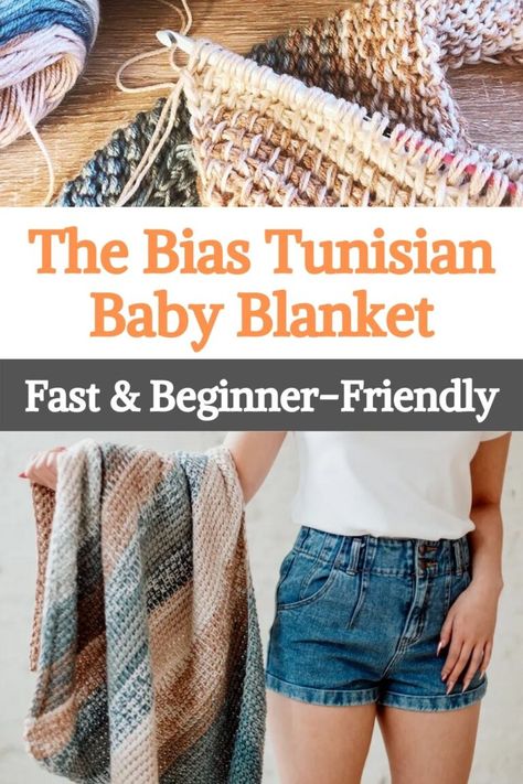 The Bias Tunisian Baby Blanket - Fast & Beginner-Friendly Tunisian Crochet Baby Blanket Patterns Free, Baby Blanket Tunisian Crochet Pattern, Tunisian Crochet Baby Blanket Free, Tunisian Baby Blanket Pattern Free, Tunisian Crochet Baby Blanket Pattern, Tunisian Crochet Patterns Blanket, Tunisian Crochet Patterns Free Beginner Blanket, Tunisian Crochet Blanket Pattern Free, Tunisian Crochet Patterns Free