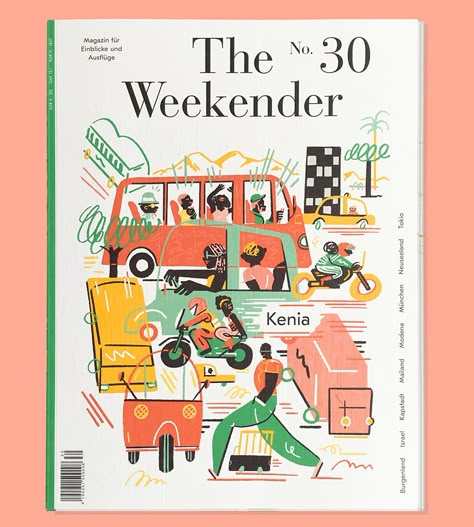 Cover & Textillustration for The Weekender Issue No. 30 on Behance Magazine Cover Ideas, Magazine Design Cover, Illustrated Magazine, Data Visualization Design, Page Layout Design, Cover Inspiration, Buch Design, Magazine Illustration, Magazine Cover Design