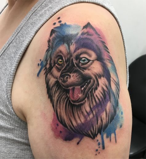 Keeshond watercolour tattoo Watercolour Tattoo, Tattoo Dog, Dog Tattoo, Dog Tattoos, Tattoos Ideas, Watercolor Tattoo, Tattoo Ideas, Tattoos, Dogs