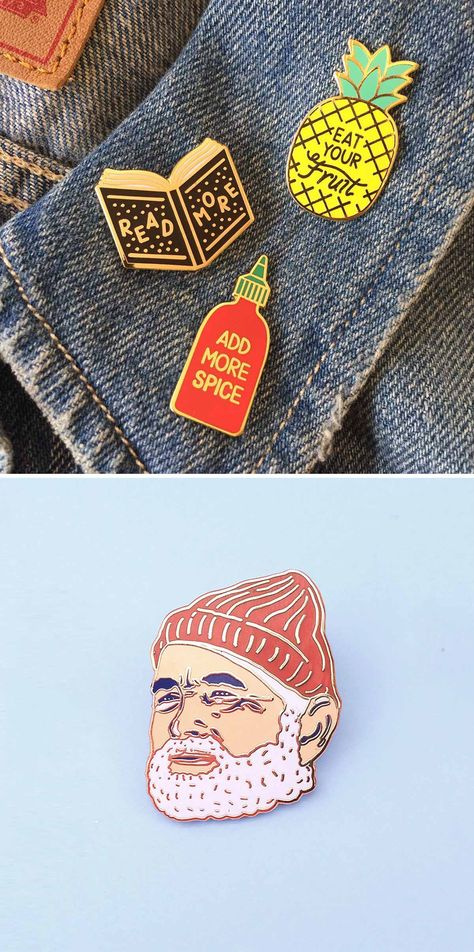 Steve Zissou, Miss Moss, Jacket Pins, Pin Game, Cool Things, Cool Pins, Top Pins, Soft Grunge, Cute Pins