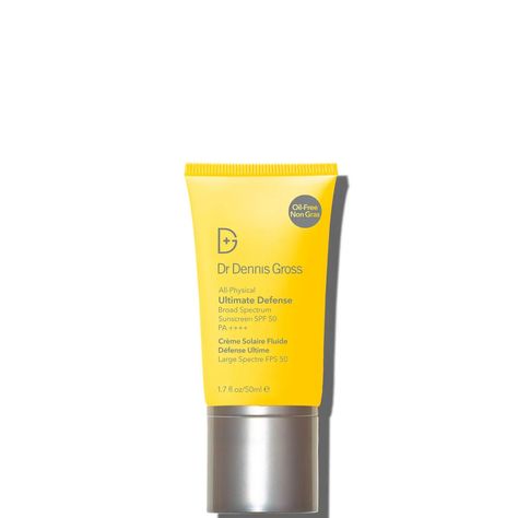 Dr Dennis Gross All-Physical Ultimate Defense Broad Spectrum Suncreen SPF 50 PA++++ 50ml - Dermstore Dennis Gross, Hydrating Skin, Dr Dennis Gross, Hair Care Tools, Hair Kit, Tranexamic Acid, Body Sunscreen, Skin Care Shopping, Zinc Oxide