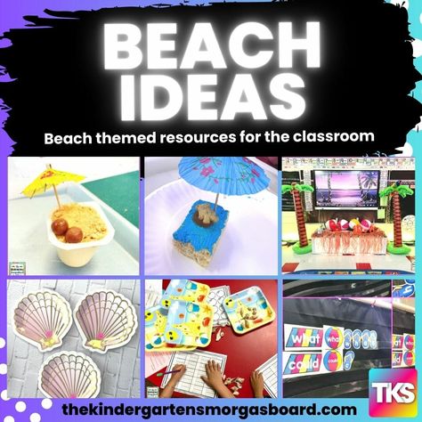 Kindergarten Beach Day Activities, Beach Theme Kindergarten Activities, Beach Day Activities For Kindergarten, Beach Day Kindergarten, Beach Day Activities For School, Beach Kindergarten, Beach Day Classroom, Beach Day Ideas, Kindergarten Decor