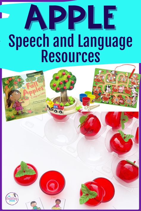 Apple Theme Speech Therapy Activities, Apple Speech Therapy Activities, Speech Therapy Themes, Toddler Speech, Fall Lesson Plans, Theme Preschool, Speech Therapy Games, Sensory Crafts, Slp Ideas