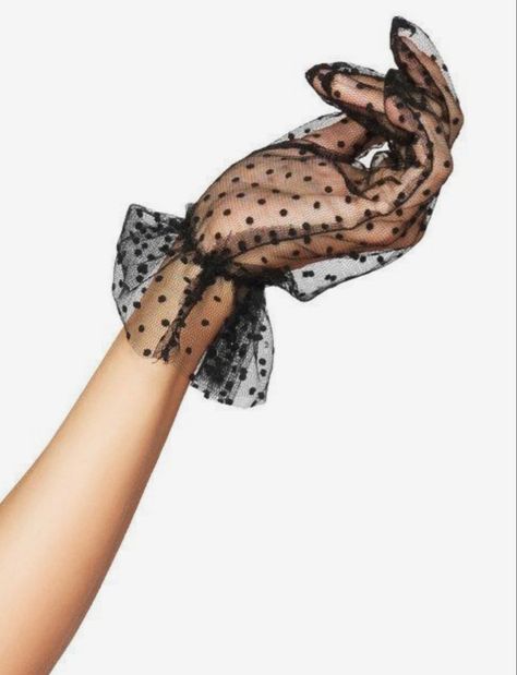 Polka Dot Gloves, Tulle Gloves, Fashion Gloves, Gloves Fashion, Vintage Gloves, Wedding Gloves, Lace Gloves, Black Gloves, Looks Black