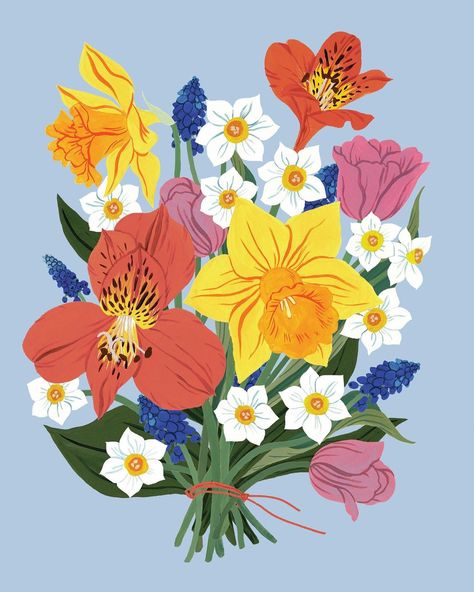 Digital Art Flowers, Devika Narain, Oana Befort, Floral Illustration Art, Scandinavian Painting, Flower Bouquet Drawing, Maya Art, Doodle Coloring, Floral Illustration