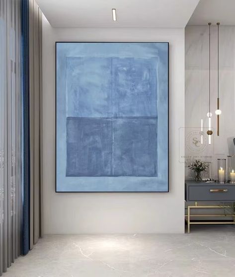 Blue Minimalist Painting Large Blue Wall Art Blue Abstract Art Blue Abstract Painting on Canvas Wabi-sabi Wall Art Geometric Oil Painting - Etsy Abstract Blue Painting, Transportation Safety, Blue Paintings, Abstract Art Blue, Blue Minimalist, Wabi Sabi Wall Art, Blue Artwork, Picture Frame Decor, Wall Art Geometric