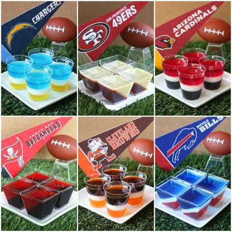 NFL Jello Shots Super Bowl Jello Shots, Party Food Ideas For Adults Entertaining, Party Food Ideas For Adults, Nfl Party, Alcohol Games, Best Mixed Drinks, Jell O Shots, Drinking Games For Parties, Jello Shot Recipes