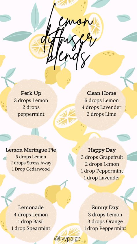 Lemon Verbena Diffuser Blend, Lucious Lemon Diffuser Blend, Fruity Diffuser Blends, Fresh Essential Oil Blends, Happy Diffuser Blends, Lemon Diffuser Blends, Essential Oil Combinations, Doterra Essential Oils Recipes, Essential Oil Diffuser Blends Recipes