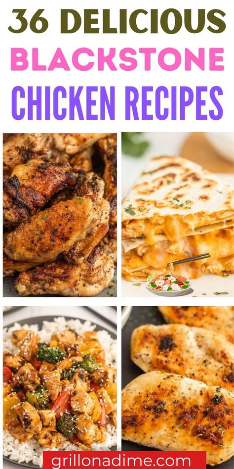 Blackstone Chicken Recipes, Recipes Using Cooked Chicken, Blackstone Chicken, Boneless Skinless Chicken Breast Recipes, Outdoor Griddle Recipes, Skinless Chicken Breast Recipes, Outdoor Cooking Recipes, Bbq Chicken Breast, Simple Family Meals