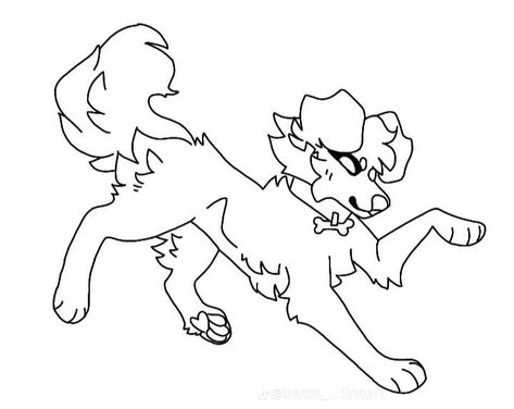 Monster Oc Base, Dog Outline Drawing, Dog Base, Pose References For Drawing, Art Base Reference, F2u Base, Wolf Base, Monster Oc, Simple Cat Drawing