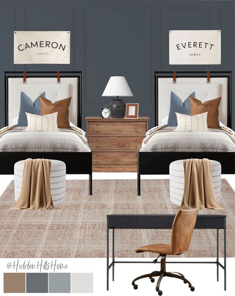 Sutherland Twin Bed curated on LTK Twin Bed For Boys Room, Two Twin Beds In One Room Boys, 2 Twin Beds In One Room Ideas Aesthetic, Boys Double Bedroom Ideas, Slate Blue Boys Bedroom, Boys Room Two Twin Beds, Boy Twin Bedroom Ideas, Brothers Shared Bedroom Ideas, Twin Bed Boy