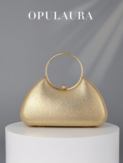 OpulAura Women's Luxury Metal Tone Leather Clutch Evening Bag, High-End Shiny Formal Purse For Gala, Party, Wedding, Bride, Bridesmaid, Birthday DressI discovered amazing products on SHEIN.com, come check them out! Formal Purse, Gold Clutch Bag, Formal Clutch, Birthday Dress Women, Gala Party, Clutch Bag Wedding, Bridal Purse, Women Bride, Gold Clutch