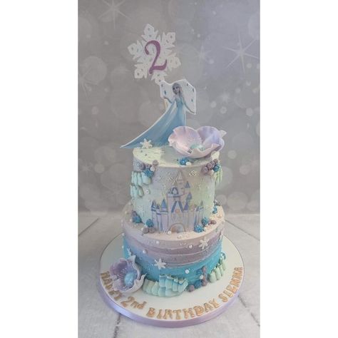 2 tier enchanted elsa cake for a 2nd birthday Elsa Cake, Elsa Cakes, Disney Cakes, Princess Cake, Cakes And More, 2nd Birthday, Diaper Cake, Enchanted, Birthday Cake