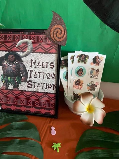 2nd Moana Birthday Party For Girl, Maui And Moana Birthday Theme, Mona Birthday Party Themes, Boy Moana Birthday Party, Moana 5th Birthday Party Ideas, Maui Party For Boys, Moana Birthday Games, Moana Third Birthday Party, Moana 3rd Birthday Party Ideas