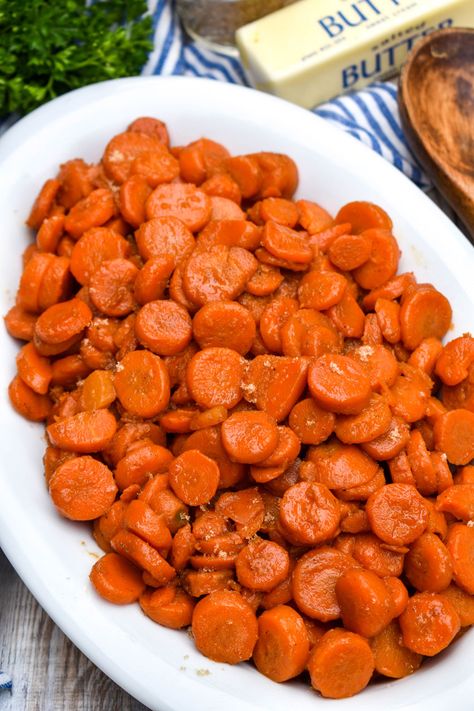 Glazed Canned Carrots, Carmelized Carrots, Candy Carrots Recipe, Carrots In Oven, Brown Sugar Carrots, Carrot Recipes Side Dishes, Cinnamon Carrots, Brown Sugar Glazed Carrots, Canned Carrots