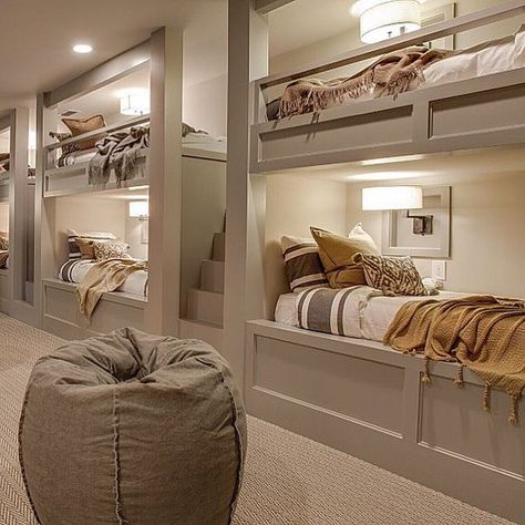 The bunk room is cozy, fun and so chic. A room that will be enjoyed by kiddos as well as adults for many years Beds For Boys Room, Bunk Beds For Boys, Room Ideas Bunk Beds, Modern Bunk Beds For Girls Room, Beds For Boys, Bunk Beds For Boys Room, Modern Bunk, Bunk Beds Boys, Bonus Room Ideas