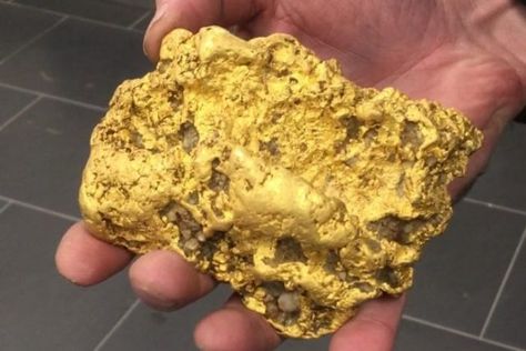 Massive Gold Nugget Found by Lucky Retiree Changes his Life Raw Gemstones Rocks, Natural Gold Nugget, Gold Bullion Coins, Gold Reserve, Gold Map, Gold Panning, Scrap Gold, Gold Bullion Bars, Gold Prospecting