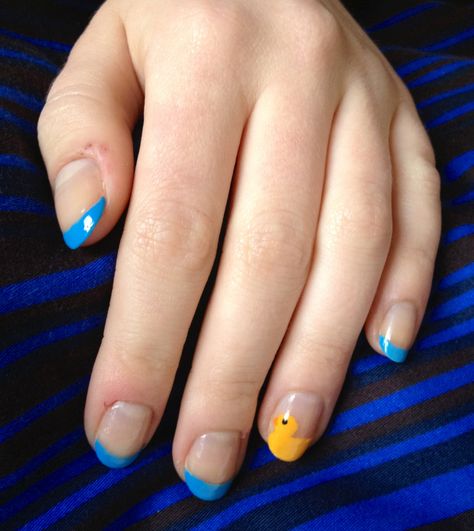 Rubber Ducky nails Rubber Ducky Nail Art, Duck Nail Art Design, Nails Duck Design, Rubber Ducky Nails, Rubber Duck Nail Art, Duck Design Nails, Simple Duck Nail Designs, Rubber Duck Nails, Ducky Nails