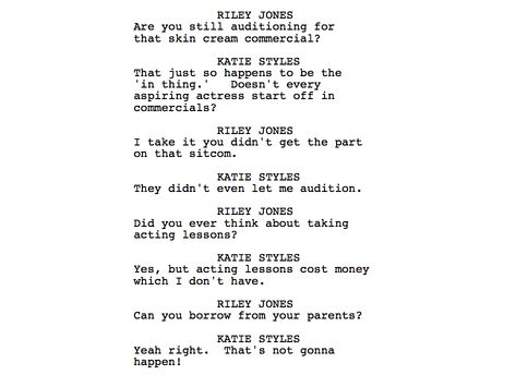 Dialogue Examples, Acting Auditions Monologues, Show Not Tell, Acting Monologues, Short Scripts, Acting Scripts, Become An Actress, Actress Career, Screenplay Writing