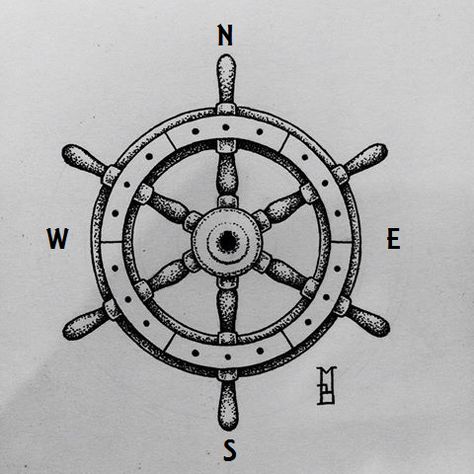 geometric compass ship's wheel tattoo #tattoo#compass#geometric#dotwork#ship's wheel Sailor Wheel Tattoo, Captains Wheel Tattoo, Traditional Ship Wheel Tattoo, Rudder Tattoo, Geometric Dotwork Tattoo, Vintage Nautical Tattoo, Helm Tattoo, Ship Wheel Tattoo, Ankle Band Tattoo