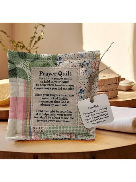 Pocket Prayer Quilt,Prayer Quilt With Cross Inside,Mini Scripture Quilts Gifts For Yourself Friend Family Handmade Sew Individually Vintage Prayer Quilt Squares, Symbolism Poems Quilts(Random Color)I discovered amazing products on SHEIN.com, come check them out! Pocket Quilt, Pocket Prayer Quilt, Prayer Pillow, Prayer Quilt, Prayer Jar, Mini Bible, Prayer Blanket, Pocket Prayer, Metal Welcome Sign