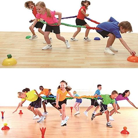 Elastic Fleece Cooperative Stretchy Band Integrations Dynamic Movement Exercise Latex Band Stretchy 12 Feet Creative Movement Prop for Group Activities Special Needs Large Motor Coordination Large Group Games, Group Games For Kids, Christian Camp, Rope Training, Pe Games, Team Building Games, Youth Games, Gym Games, Youth Group Games