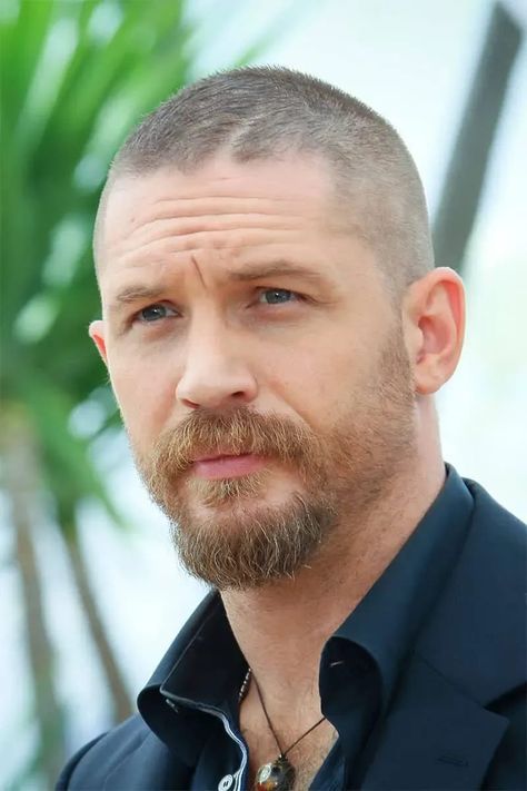 Beard Styles Haircuts, Tom Hardy Beard, Tom Hardy Haircut, Short Boxed Beard, Goatee Styles, Balding Mens Hairstyles, Goatee Beard, Bald With Beard, Best Beard Styles