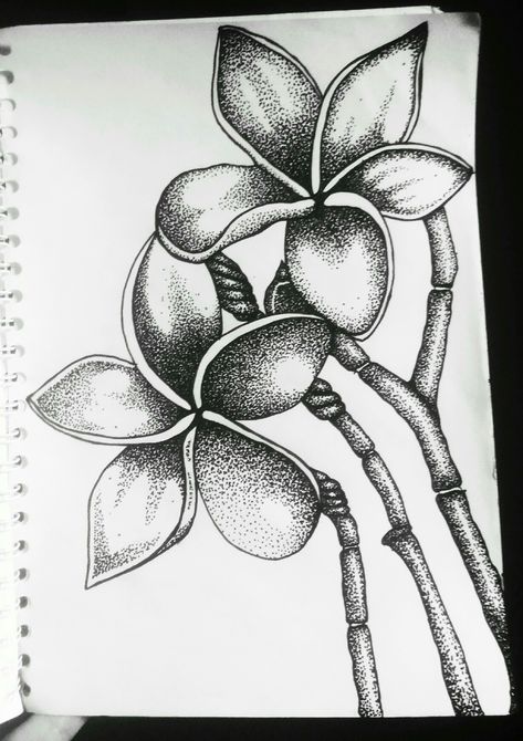 Stippling Art Flowers, Gambar Pointilism Simple, Pointilism Flowers Art, Stipling Drawings Easy, Pen Art Drawings Creative, Pointilism Art, Pointalism Art, Stippling Drawing, Art Journal Challenge