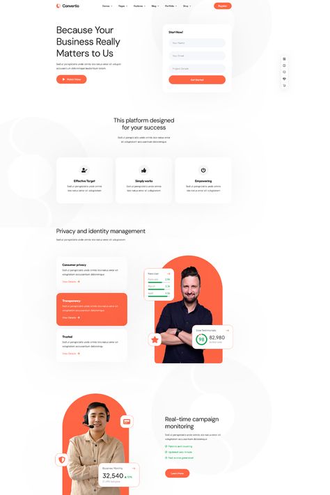 The "Convertio - Conversion Optimized Landing Page Theme" is designed to help you create high-converting landing pages that are focused on driving specific actions from your visitors. High Converting Landing Page, Business Landing Page Design, 28 October, Business Photoshoot, Landing Pages, Design Website, Landing Page Design, Wordpress Themes, Grow Your Business