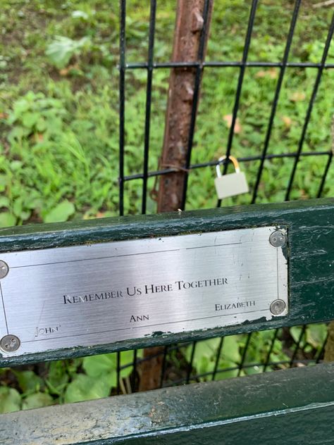 central park | central park bench | love note Central Park Bench, Aesthetic Central Park, Poem Inspo, Park Benches, New York City Aesthetic, Aesthetic Green, Love Note, Love Actually, 2025 Vision